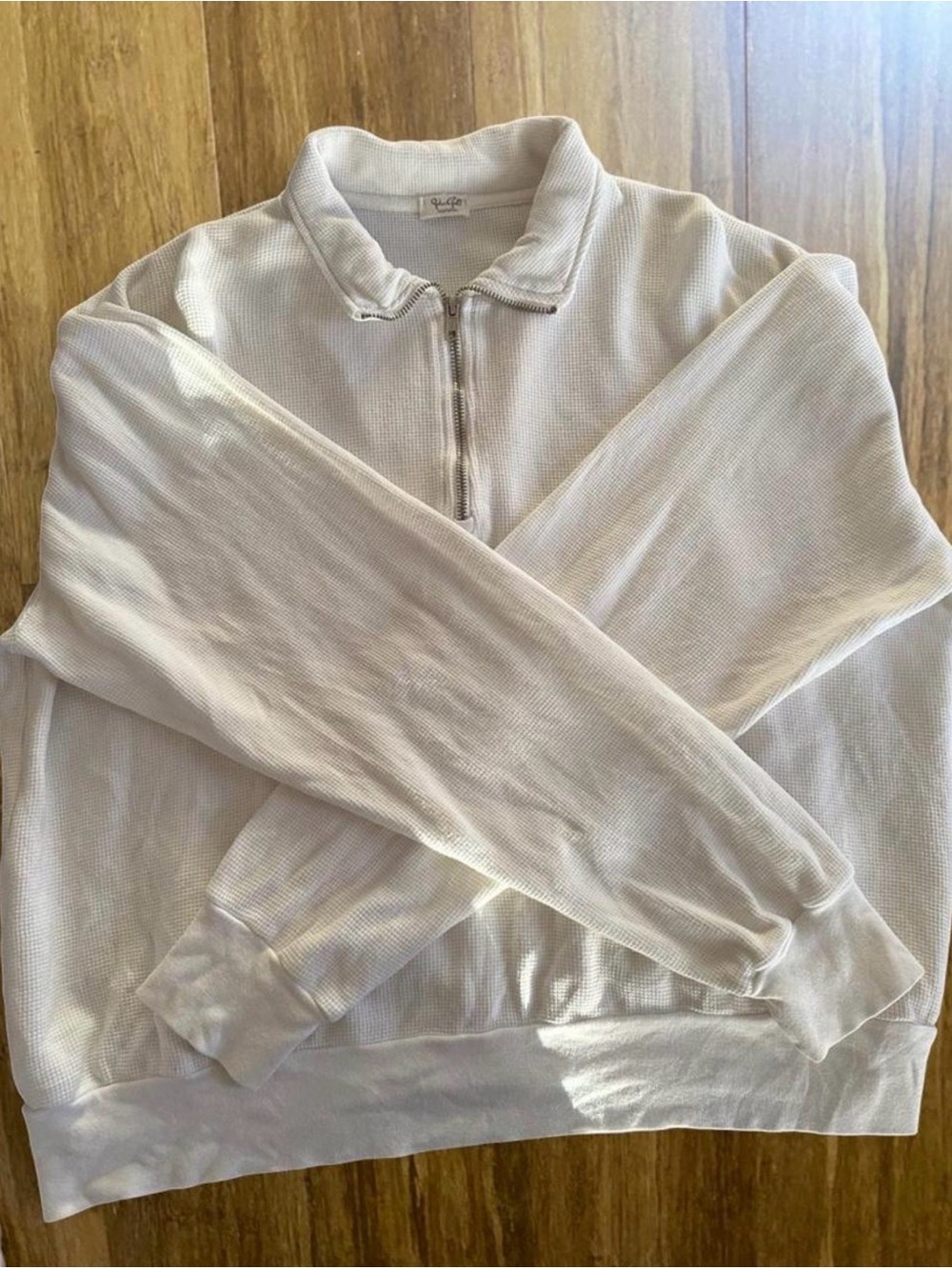 Brandy Melville Half-Zip Waffle Knit Pullover